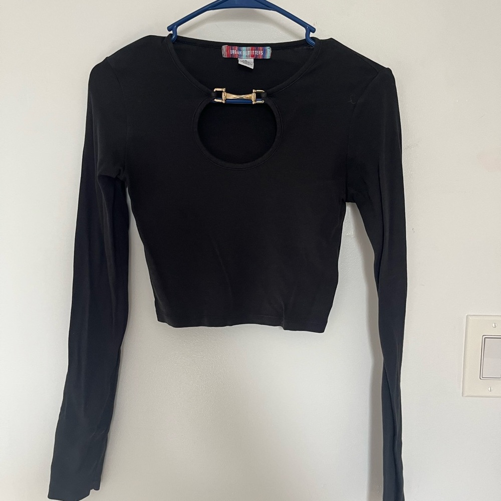 Urban Outfitters Black Cut-Out Crop Top
